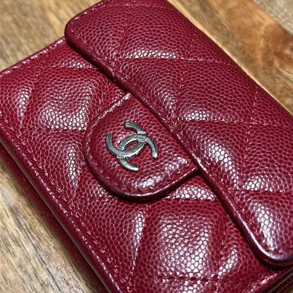 Chanel Trifold Compact Wallet Dual Side - Deep Red - Picture 5 of 16